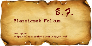 Blazsicsek Folkus névjegykártya